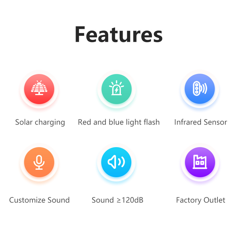 PR-MA400 Solar Panel Outdoor Motion Detection Alarm